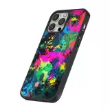 Coque iPhone 16 Pro - Silicone rigide noir Splash paint