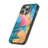 Coque iPhone 16 Pro - Silicone rigide noir Spring 23 colorful flowers