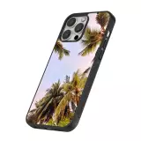 Coque iPhone 16 Pro - Silicone rigide noir Summer 2023 palm tree vibe