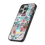 Coque iPhone 16 Pro - Silicone rigide noir Summer 20 collage