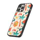 iPhone 16 Pro Case Hülle - Silikon schwarz Summer 2025 Pattern soleil