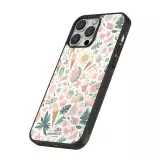 Coque iPhone 16 Pro - Silicone rigide noir Summer Pink Pattern