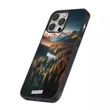 Coque iPhone 16 Pro - Silicone rigide noir Sunset Forest Lake