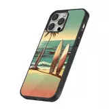 Coque iPhone 16 Pro - Silicone rigide noir Surf Paradise