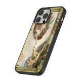 iPhone 16 Pro Case Hülle - Silikon schwarz Kunstbild - Die Erschaffung Adams - Michelangelo