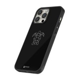 iPhone 16 Pro Case Hülle - Silikon schwarz Turtles lines on black