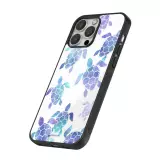 Coque iPhone 16 Pro - Silicone rigide noir Turtles pattern watercolor