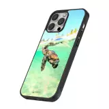 Coque iPhone 16 Pro - Silicone rigide noir Turtle Underwater
