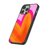 Coque iPhone 16 Pro - Silicone rigide noir Valentine 2024 heart gradient