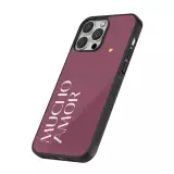 Coque iPhone 16 Pro - Silicone rigide noir Valentine 2024 mucho amor rosado