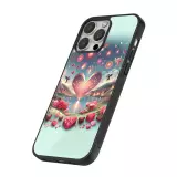 Coque iPhone 16 Pro - Silicone rigide noir Valentine 2025 Chic