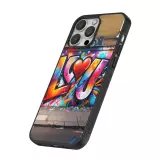 Coque iPhone 16 Pro - Silicone rigide noir Valentine 2025 Love U Tag