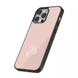 Coque iPhone 16 Pro - Silicone rigide noir Valentine 2023 three minimalist hearts