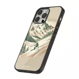 Coque iPhone 16 Pro - Silicone rigide noir Vintage Ski Mountain