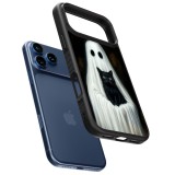 iPhone 17 Pro Max Case Hülle - Silikon schwarz Halloween 2025 Ghost with black cat