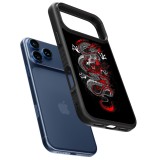 iPhone 17 Pro Max Case Hülle - Silikon schwarz Japanese style Dragon Tattoo Red Black