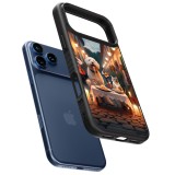 iPhone 17 Pro Max Case Hülle - Silikon schwarz Valentin 2024 Hund & Katze Kerzenlicht