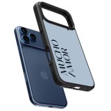 iPhone 17 Pro Max Case Hülle - Silikon schwarz Valentine 2024 mucho amor azul