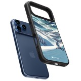 Coque iPhone 17 Pro - Silicone rigide noir Snowboarder Montagne
