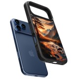 iPhone 17 Pro Case Hülle - Silikon schwarz Tal Sonnenuntergang Hirsch Baum