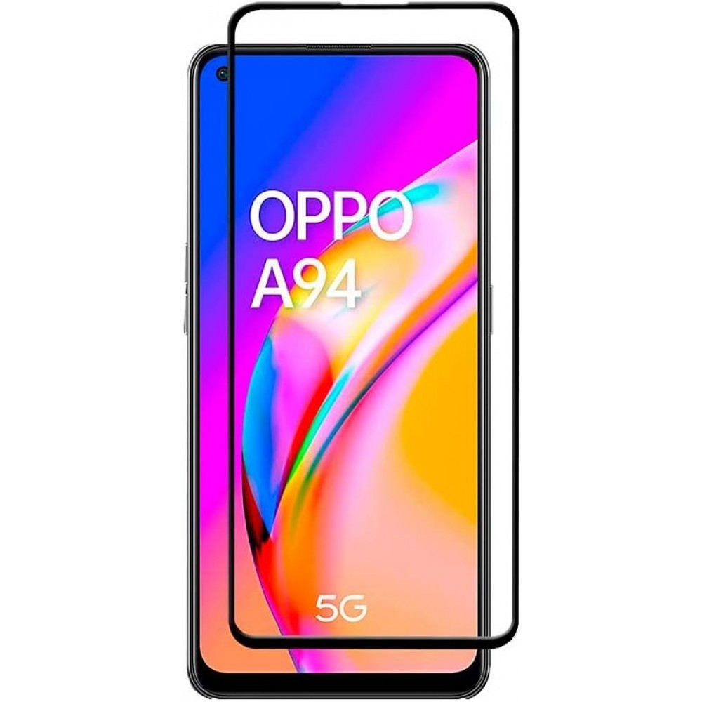 3D Tempered Glass OPPO A94 5G - Full Screen Display Schutzglas mit schwarzem Rahmen