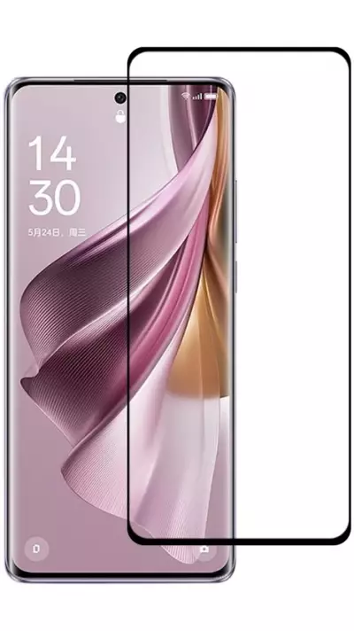 3D Tempered Glass OPPO Reno10 5G / Reno10 Pro 5G - Vitre de protection d'écran intégrale verre trempé avec bords noirs
