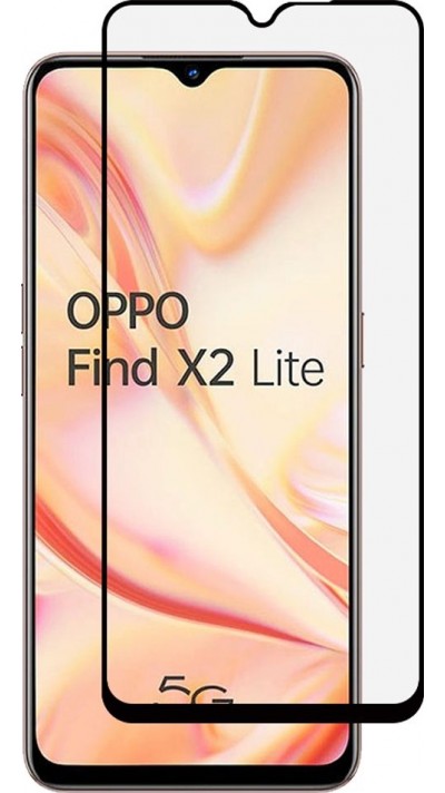 3D Tempered Glass OPPO Find X2 Lite - Full Screen Display Schutzglas mit schwarzem Rahmen