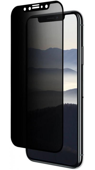 iPhone Xs Max 3D Privacy Anti-Spy Tempered Glass - Bildschirm Schutzglas mit schwarzen Rändern