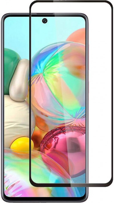 3D Tempered Glass Samsung Galaxy A71 - Full Screen Display Schutzglas mit schwarzem Rahmen