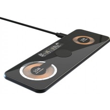 3in1 wireless MagSafe Ladestation Cyberpunk 2x 15W für iPhone, AirPods & Qi Smartphones - Transparent