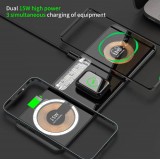3in1 wireless MagSafe Ladestation Cyberpunk 2x 15W für iPhone, AirPods & Qi Smartphones - Transparent