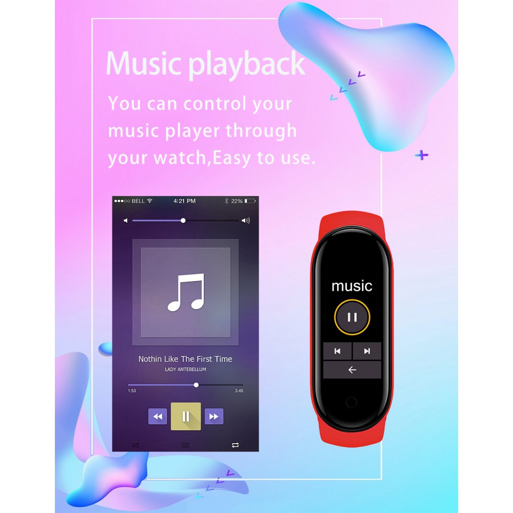 Active Fitness Tracker M7 - Intelligentes Sportarmband Smart Watch Bluetooth - Dunkelblau