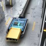 Baseus L54 Adapter für USB-C Kopfhörer Mini Jack 3.5mm DAC 24 Bit 48 KHz - Hochwertiger Soundqualität Audio Konverter - Schwarz