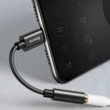 Baseus L54 Adapter für USB-C Kopfhörer Mini Jack 3.5mm DAC 24 Bit 48 KHz - Hochwertiger Soundqualität Audio Konverter - Schwarz