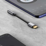Baseus L54 Adapter für USB-C Kopfhörer Mini Jack 3.5mm DAC 24 Bit 48 KHz - Hochwertiger Soundqualität Audio Konverter - Schwarz