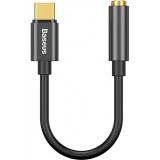 Baseus L54 Adapter für USB-C Kopfhörer Mini Jack 3.5mm DAC 24 Bit 48 KHz - Hochwertiger Soundqualität Audio Konverter - Schwarz