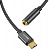 Baseus L54 Adapter für USB-C Kopfhörer Mini Jack 3.5mm DAC 24 Bit 48 KHz - Hochwertiger Soundqualität Audio Konverter - Schwarz