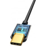 Baseus L54 Adapter für USB-C Kopfhörer Mini Jack 3.5mm DAC 24 Bit 48 KHz - Hochwertiger Soundqualität Audio Konverter - Schwarz