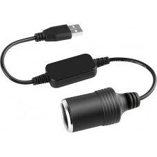 USB-A zu 12V Universeller Zigarettenanz&uuml;nder Adapter f&uuml;r Autozubeh&ouml;r - Schwarz