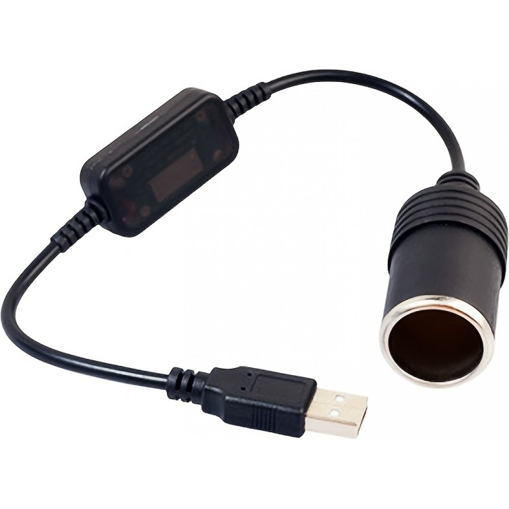 USB-A zu 12V Universeller Zigarettenanz&uuml;nder Adapter f&uuml;r Autozubeh&ouml;r - Schwarz