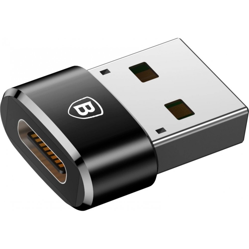 Baseus Mini USB-C zu USB-A Adapter kompakt schnellladef&auml;hig vielseitig - Schwarz