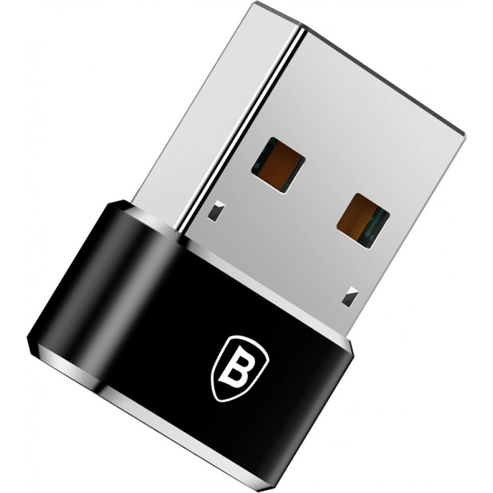 Baseus Mini USB-C zu USB-A Adapter kompakt schnellladef&auml;hig vielseitig - Schwarz