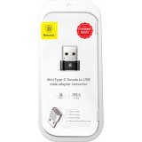 Baseus Mini USB-C zu USB-A Adapter kompakt schnellladef&auml;hig vielseitig - Schwarz