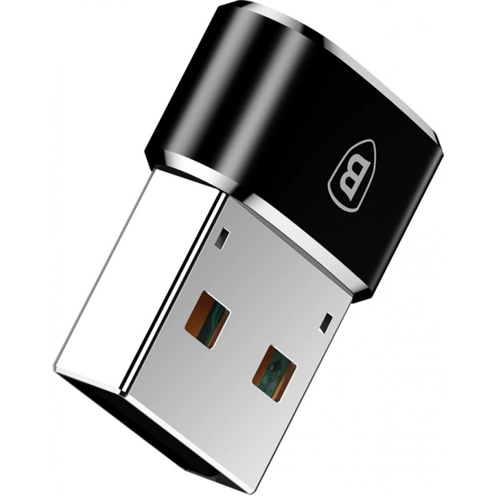 Baseus Mini USB-C zu USB-A Adapter kompakt schnellladef&auml;hig vielseitig - Schwarz