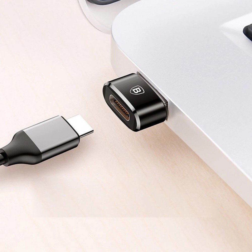 Baseus Mini USB-C zu USB-A Adapter kompakt schnellladef&auml;hig vielseitig - Schwarz