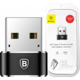Baseus Mini USB-C zu USB-A Adapter kompakt schnellladef&auml;hig vielseitig - Schwarz