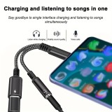 Adaptateur audio 2 en 1 USB-C vers jack 3.5mm + USB-C 30W Fast Charge - Noir