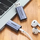 Adaptateur audio Ugreen CM383 pour &eacute;couteurs et haut-parleurs - Gris