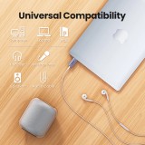 Adaptateur audio Ugreen CM383 pour &eacute;couteurs et haut-parleurs - Gris