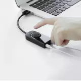 Ugreen externe Soundkarte Musikadapter USB 3.5 mm Mini Klinke mit Lautstärkeregler 15 cm - Schwarz